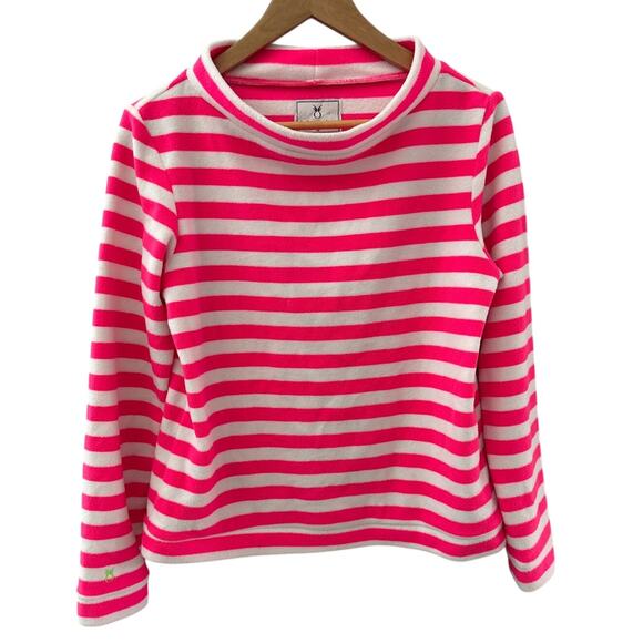 Dudley Stephens Terry Fleece Brighton Boatneck Pink Stripe Size Medium - Picture 2 of 8